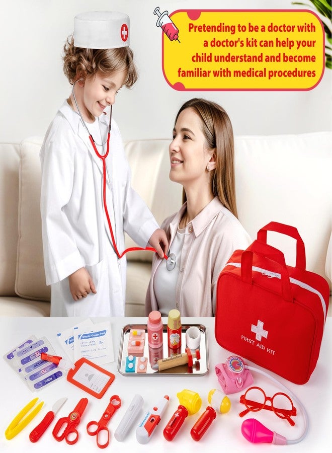 XZZO Doctor Kit for Kids, 36 Pcs Pretend Doctor Playset kit for Toddlers 3-5 with Medical Bag & Real Stethoscope ,Toddler Doctor Play Set for Boys and Girls Fun Role Playing Game Doctor Play Gift - Image 5